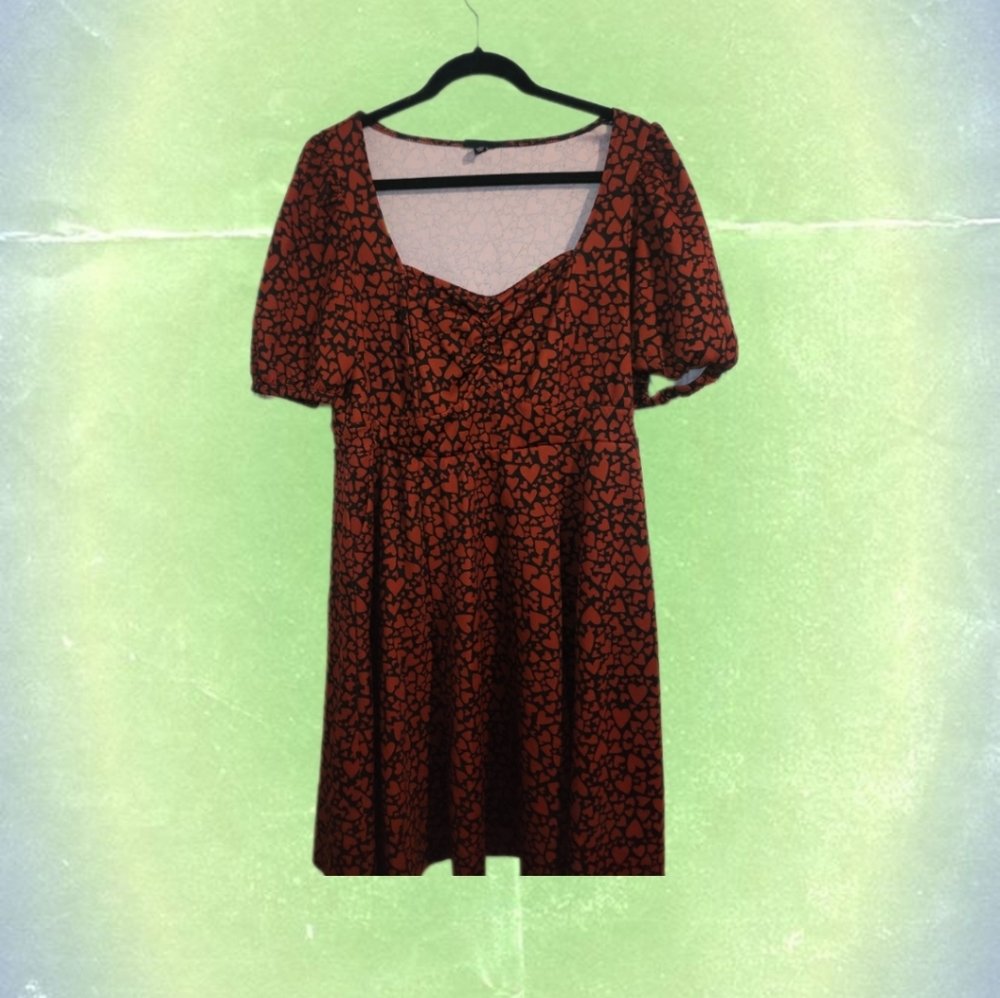 Size 16 Torrid Heart Print Skater Dress